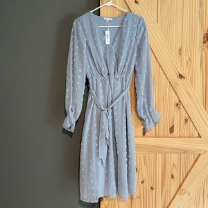 Baltic Born Light Blue Dot Midi Dress Medium